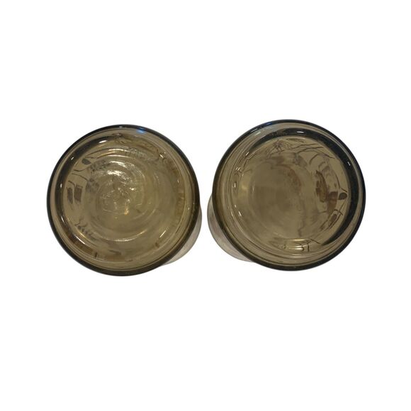 Vtg Libby Drinking Juice Glass Set of 2 Monarch Butterfly Wheat Orange MCM 12 oz - Picture 5 of 5